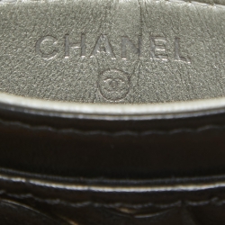 Pre Owned Chanel Black Camellia Embossed Leather CC Card Holder