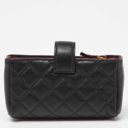 Pre Owned حقيبة صغيرة شانيل  CC جلد مبطنة سوداء