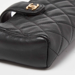 Pre Owned حقيبة صغيرة شانيل  CC جلد مبطنة سوداء