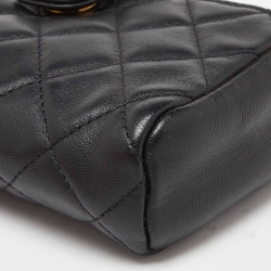 Pre Owned حقيبة صغيرة شانيل  CC جلد مبطنة سوداء