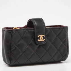 Pre Owned حقيبة صغيرة شانيل  CC جلد مبطنة سوداء