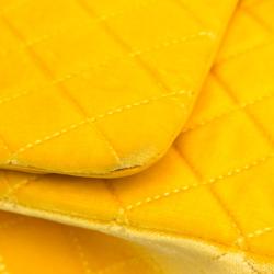 مملوكة مسبقًا Chanel Yellow Medium Classic Velvet Double Flap