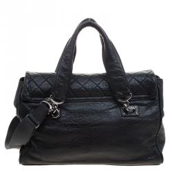 مملوكة مسبقًا Chanel Black Quilted Soft Leather CC Bowler Bag