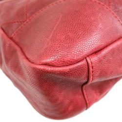 Pre Owned Chanel Red Caviar Top Handle Tote