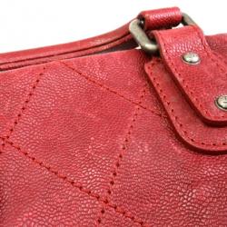 Pre Owned Chanel Red Caviar Top Handle Tote