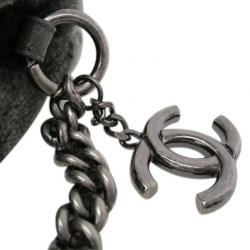 Pre Owned Chanel Grey Pile Fabric CC Hobo