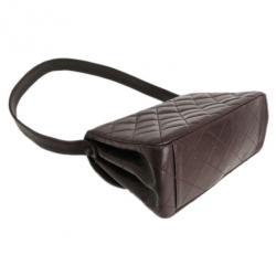 Pre Owned حقيبة شانيل بني مبطنة جلد خروف للكتف