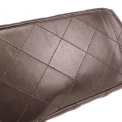 Pre Owned حقيبة شانيل بني مبطنة جلد خروف للكتف