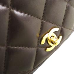 Pre Owned حقيبة شانيل بني مبطنة جلد خروف للكتف