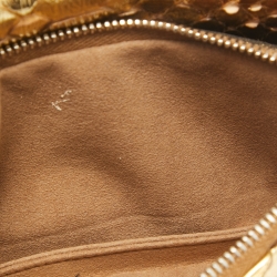 Pre Owned Chanel Two Tone Gold Python flap Chain Clutch