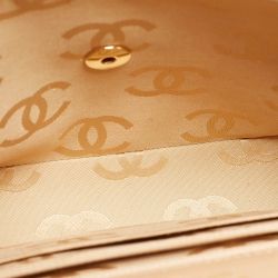 Pre Owned Chanel Beige Quilted Leather Wild Stitch Classic Flap Bag