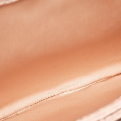 Pre Owned Chanel Peach/Pink Python Triple Compartment CC Flap Bag