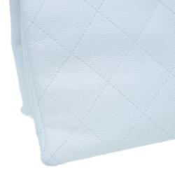 Pre Owned Chanel Black and White Caviar Shoulder Tote