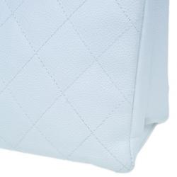 Pre Owned Chanel Black and White Caviar Shoulder Tote