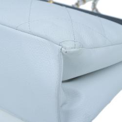 Pre Owned Chanel Black and White Caviar Shoulder Tote