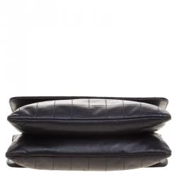 Pre Owned Chanel Black Chocolate Bar Leather Reissue Flap Bag