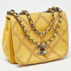 مملوكة مسبقًا Chanel Yellow Nubuck Leather Wildstitch Thin City Flap Bag