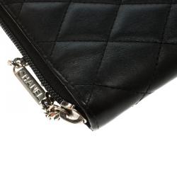 Chanel Black Quilted Leather Cambon Ligne Zippy Organizer Wallet