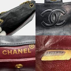Pre Owned Chanel Black Quilted Leather Vintage Classic Flap Bag