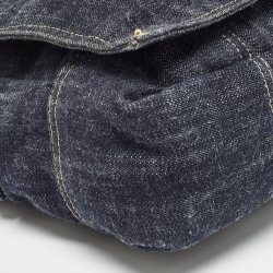 Pre Owned Chanel Navy Blue Denim CC Messenger Bag
