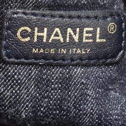 Pre Owned Chanel Navy Blue Denim CC Messenger Bag