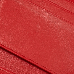 Pre Owned Chanel Red Quilted Caviar Leather CC Trifold Wallet