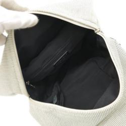 Pre Owned Chanel Grey Striped Coco Paris Boston Bag