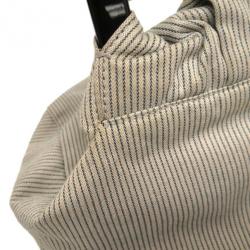 Pre Owned Chanel Grey Striped Coco Paris Boston Bag