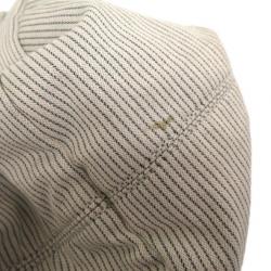 Pre Owned Chanel Grey Striped Coco Paris Boston Bag