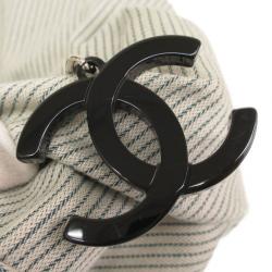 Pre Owned Chanel Grey Striped Coco Paris Boston Bag