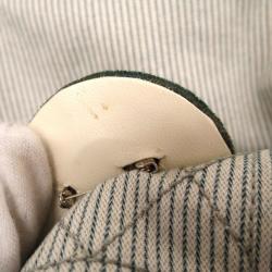 Pre Owned Chanel Grey Striped Coco Paris Boston Bag