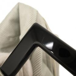 Pre Owned Chanel Grey Striped Coco Paris Boston Bag