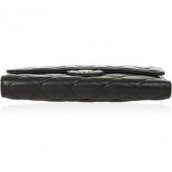 Pre Owned Chanel Black Quilted Lambskin Classic Long Wallet