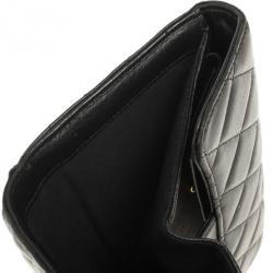 Pre Owned Chanel Black Quilted Lambskin Classic Long Wallet