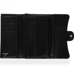 Pre Owned Chanel Black Quilted Lambskin Classic Long Wallet