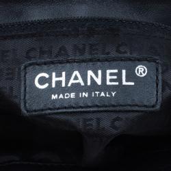 Pre Owned Chanel Black Lambskin Camelia No.5 Flap Bag