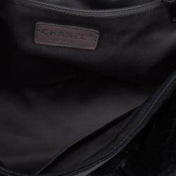 Pre Owned Chanel Black Glazed Leather Medium Bubble Flap Bag