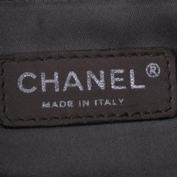 Pre Owned Chanel Black Glazed Leather Medium Bubble Flap Bag