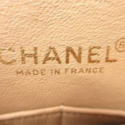 Pre Owned Chanel Beige Caviar Leather Double Flap Bag