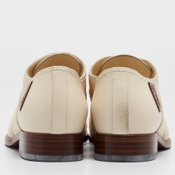 Chanel Cream Leather Lace Up Oxfords Size 41