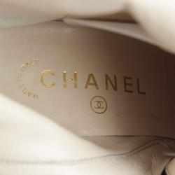 Chanel Black Leather Buckle Ankle Boots Size 37.5