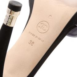 Pre Owned Chanel Lavender Leather Ankle Strap Sandals Size 38