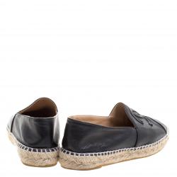 Pre Owned حذاء إسبادريلز شانيل CC جلد أسود مقاس 36