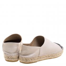 Pre Owned حذاء إسبادريلز شانيل غطاء مقدمة CC جلد مونوكروم مقاس 37