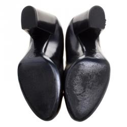 مملوكة مسبقًا حذاء كعب عالي شانيل غطاء مقدمة مزخرف زهور كاميليا جلد لمسة ميتالك لونين مقاس 38