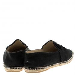 Pre Owned Chanel Black CC Canvas Espadrilles Size 40