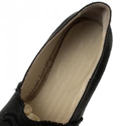 Pre Owned Chanel Black CC Canvas Espadrilles Size 40