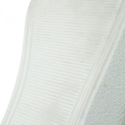 Pre Owned Chanel White Flower Cutout Leather High Top Sneakers Size 41