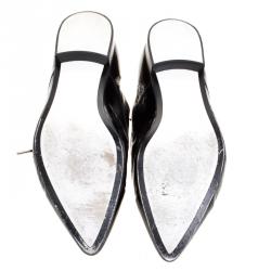 Chanel Black Patent Leather Pointed Toe CC Derby Size 40.5