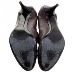 Pre Owned حذاء كعب عالي شانيل جلد بني/أسود مقاس 38